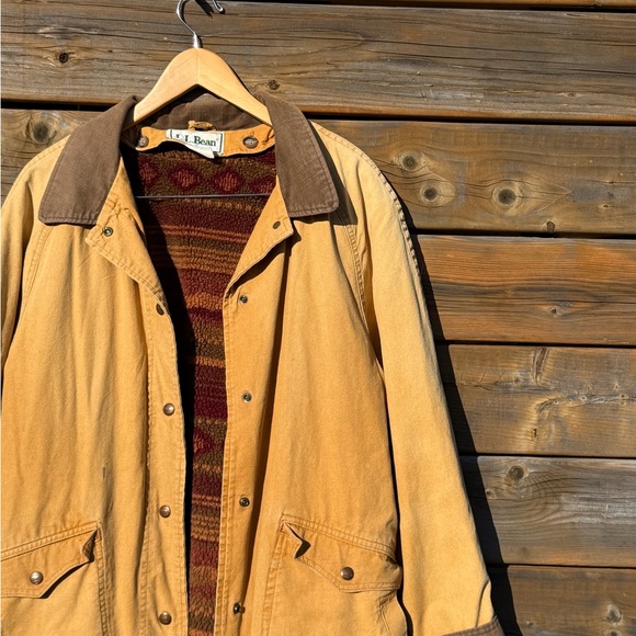 Vintage L.L. Bean women’s long chore coat / Trench Coat Brown corduroy - Picture 4 of 16